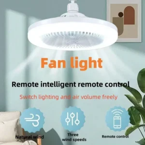 New LED Fan Light for Home Living Room Three Color Ceiling Fan Light Remote Control and Switching to Bedroom Fan Light 1