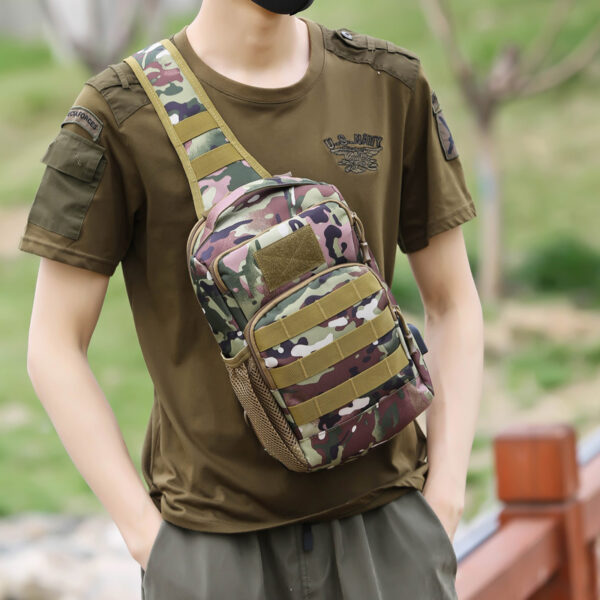 Outdoor Lure Camouflage Large Capacity Multi-functional Men's Shoulder Crossbody Tactical Chest Bag - Image 4