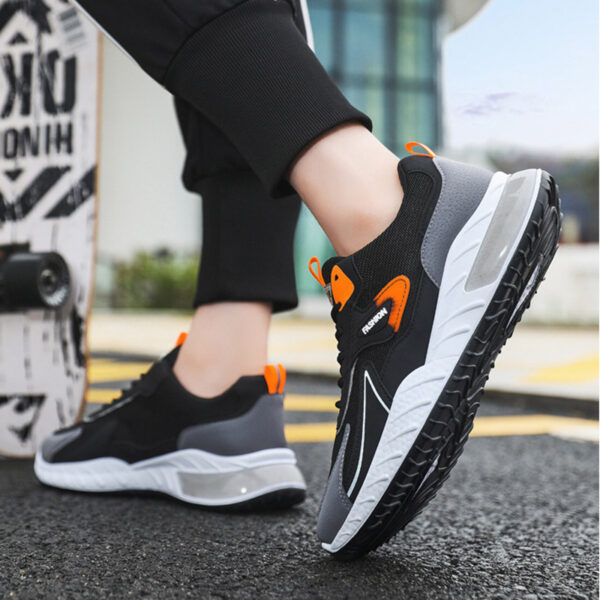 Color-blocked Sneakers Fashion Breathable Lace Up Mesh Sports Shoes For Men Casual Outdoor Running Walking Shoes - Image 3